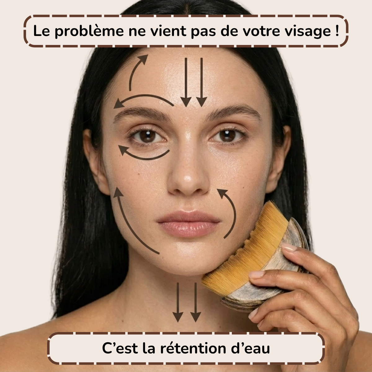 Brosse drainante visage anti-gonflements